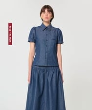 VZBGD13360 TARA JARMON(タラ ジャーモン) ライトデニムブラウス ライトブルー