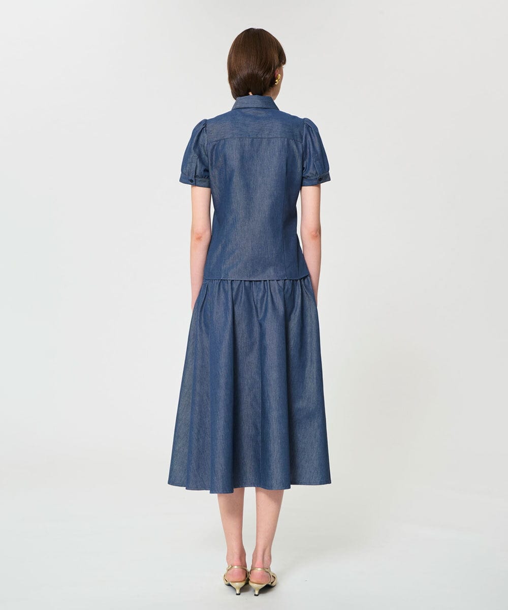 VZBGD13360 TARA JARMON(タラ ジャーモン) ライトデニムブラウス ライトブルー