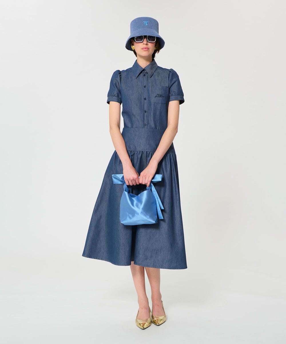 VZBGD13360 TARA JARMON(タラ ジャーモン) ライトデニムブラウス ライトブルー