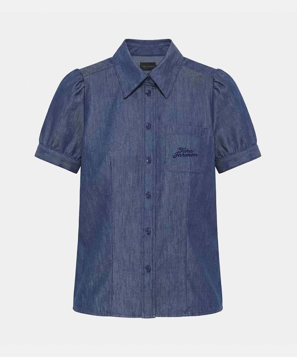 VZBGD13360 TARA JARMON(タラ ジャーモン) ライトデニムブラウス ライトブルー