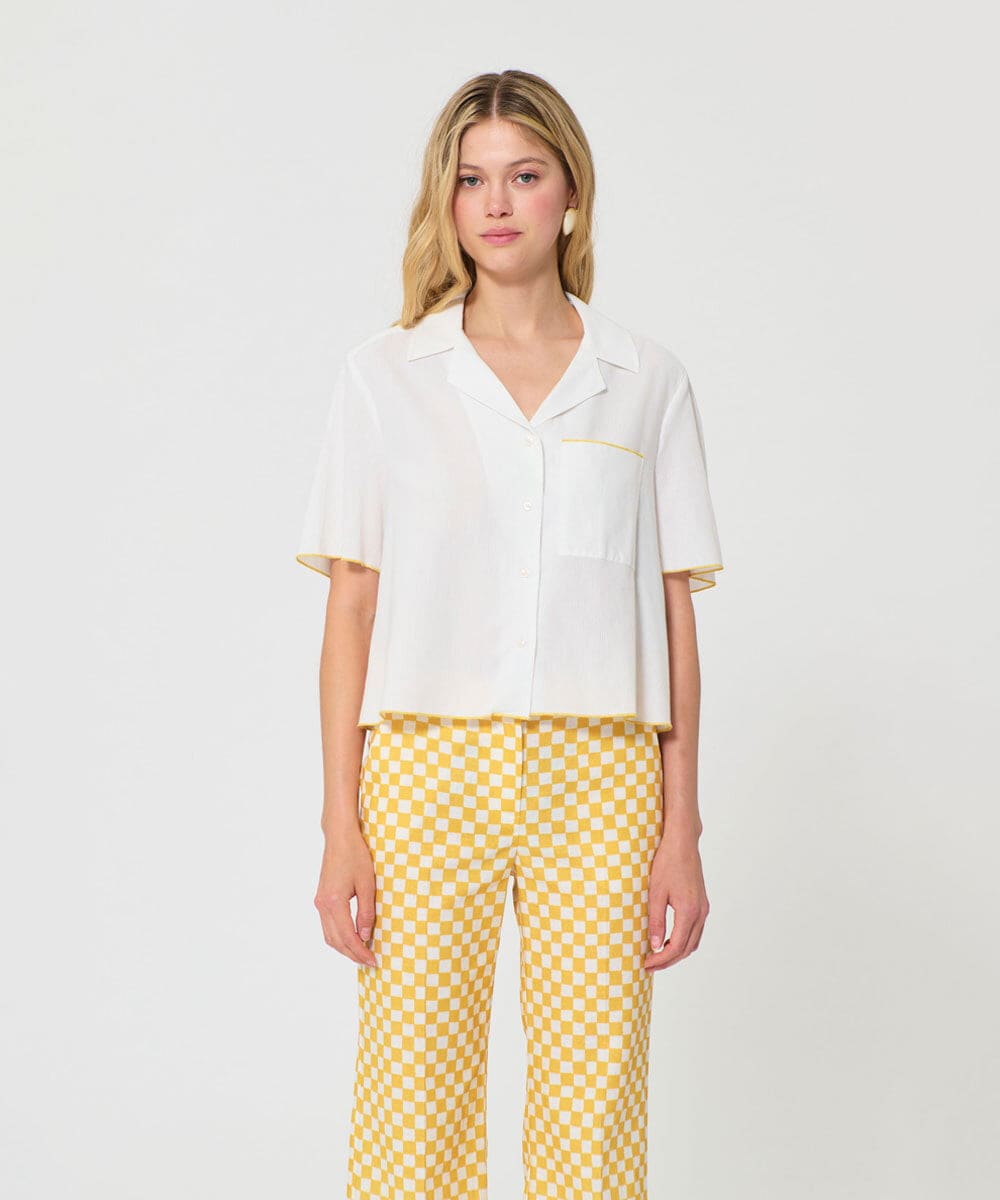 VZBGD15320 TARA JARMON(タラ ジャーモン) リブコットンシャツ エクリュ