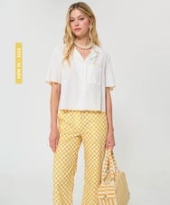 VZBGD15320 TARA JARMON(タラ ジャーモン) リブコットンシャツ エクリュ