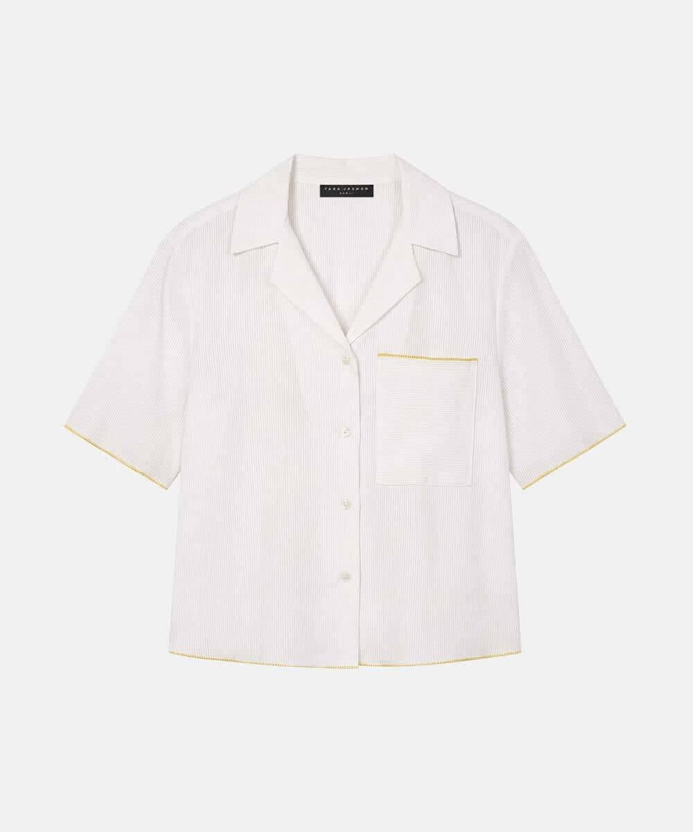 VZBGD15320 TARA JARMON(タラ ジャーモン) リブコットンシャツ エクリュ