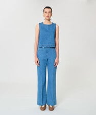 VZBGD18320 TARA JARMON(タラ ジャーモン) ウォッシュデニムブラウス ブルー