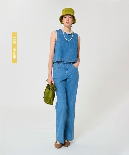 VZBGD18320 TARA JARMON ウォッシュデニムブラウス