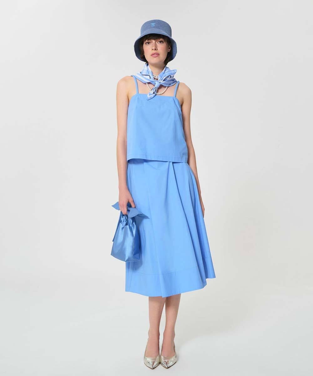 VZBGD19300 TARA JARMON(タラ ジャーモン) ポプリンキャミブラウス スカイブルー