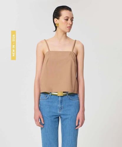 VZBGD19300 TARA JARMON ポプリンキャミブラウス