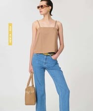 VZBGD19300 TARA JARMON(タラ ジャーモン) ポプリンキャミブラウス ハニーベージュ