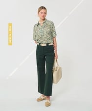 VZBGD20390 TARA JARMON(タラ ジャーモン) デイジーガーデンプリントブラウス グリーン