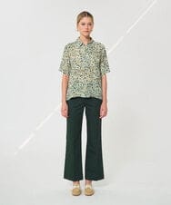 VZBGD20390 TARA JARMON(タラ ジャーモン) デイジーガーデンプリントブラウス グリーン