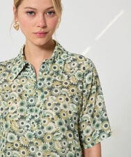 VZBGD20390 TARA JARMON(タラ ジャーモン) デイジーガーデンプリントブラウス グリーン