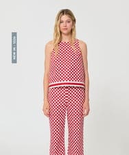 VZBGD24390 TARA JARMON(タラ ジャーモン) ダミエキャンバスブラウス レッド