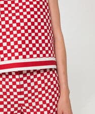 VZBGD24390 TARA JARMON(タラ ジャーモン) ダミエキャンバスブラウス レッド