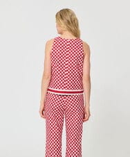 VZBGD24390 TARA JARMON(タラ ジャーモン) ダミエキャンバスブラウス レッド