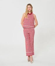 VZBGD24390 TARA JARMON(タラ ジャーモン) ダミエキャンバスブラウス レッド