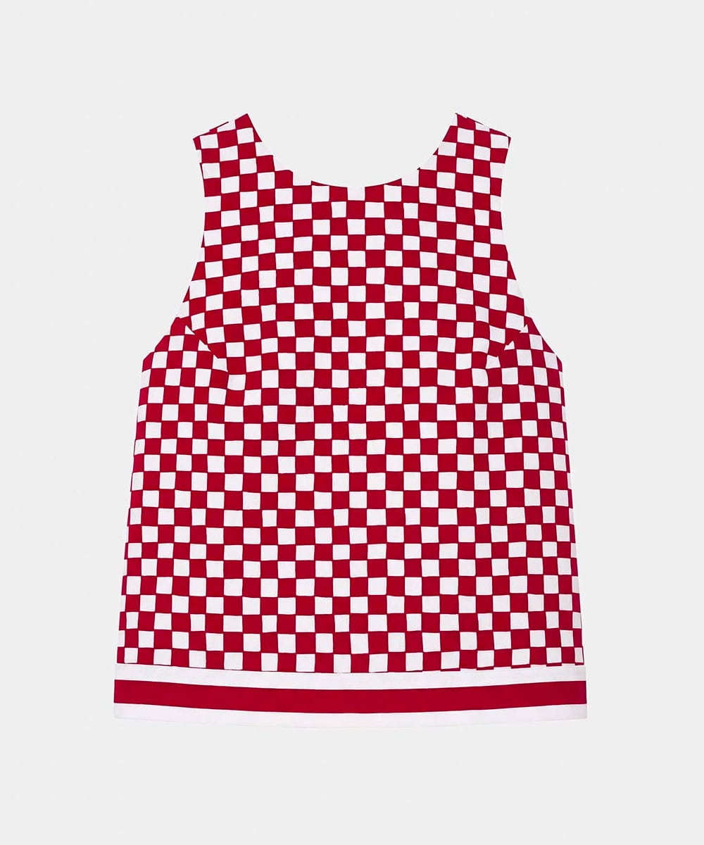 VZBGD24390 TARA JARMON(タラ ジャーモン) ダミエキャンバスブラウス レッド