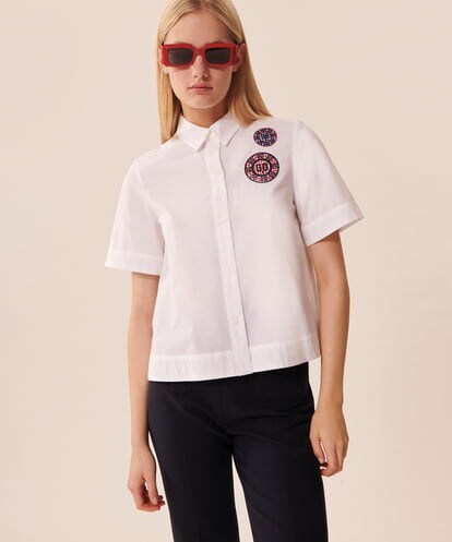 VZBGU14270 TARA JARMON Solid poplin shirts
