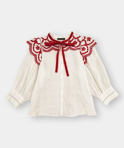 VZBGU16390  Eyelet embroidery blouse