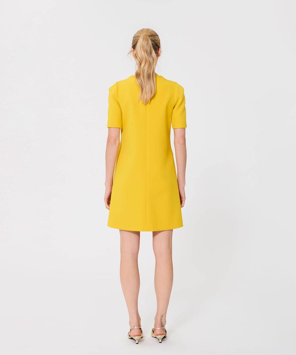 VZEAD01490 TARA JARMON(タラ ジャーモン) ダブルクロスドレス イエロー