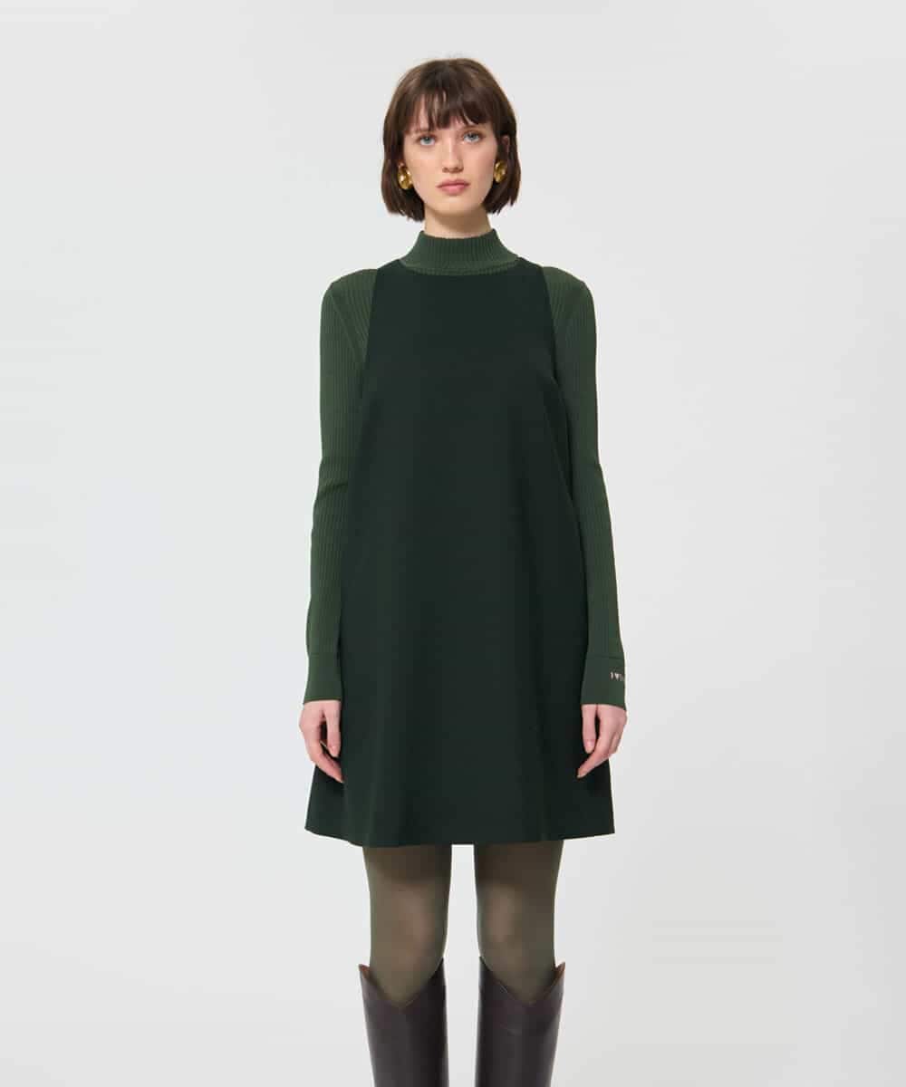 VZEAD08480 TARA JARMON(タラ ジャーモン) フランネルドレス カーキ