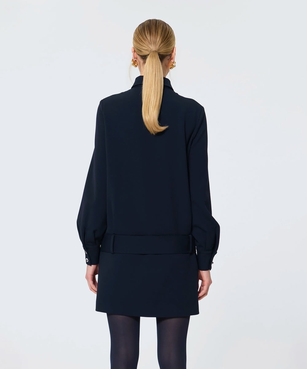 VZEAD16550 TARA JARMON(タラ ジャーモン) ヘビークレープドレス ネイビー