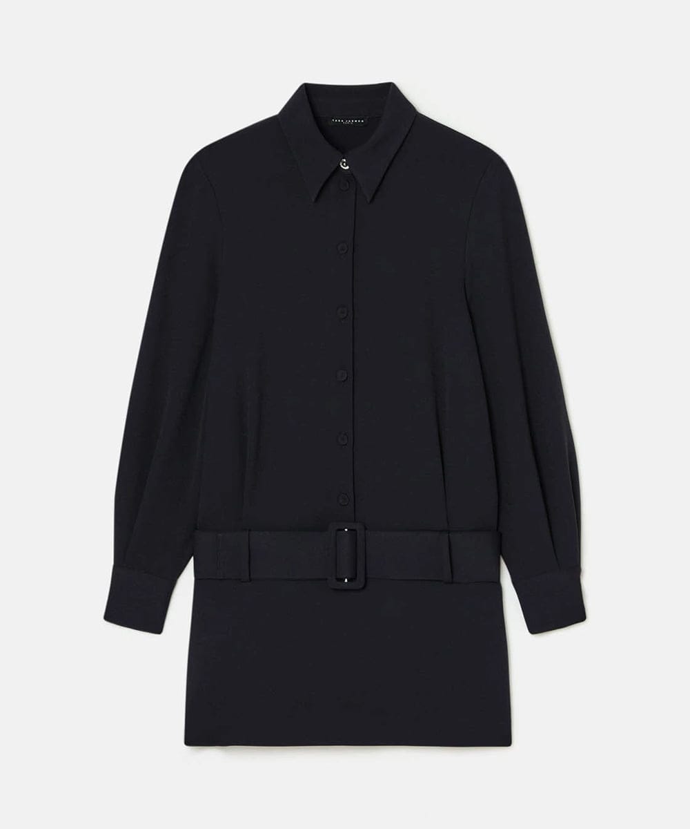 VZEAD16550 TARA JARMON(タラ ジャーモン) ヘビークレープドレス ネイビー