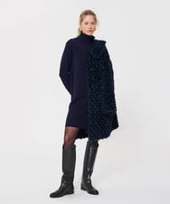 VZEAD19450 TARA JARMON(タラ ジャーモン) メリノアルパカニットドレス ネイビー