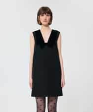 VZEAD20610 TARA JARMON(タラ ジャーモン) ヘビークレープドレス ブラック