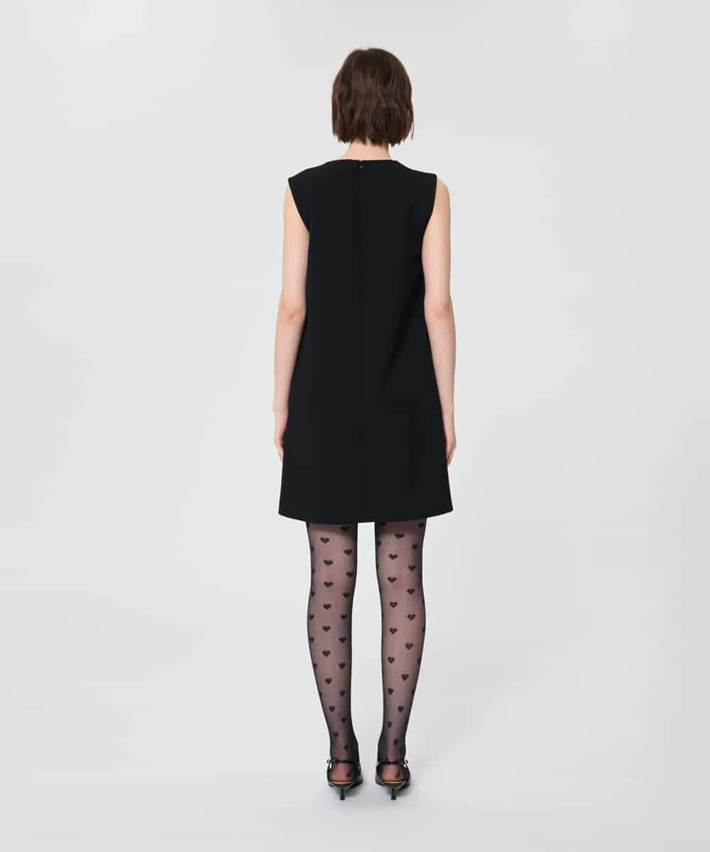 VZEAD20610 TARA JARMON(タラ ジャーモン) ヘビークレープドレス ブラック