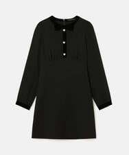 VZEAD21460 TARA JARMON(タラ ジャーモン) クレープドレス ブラック