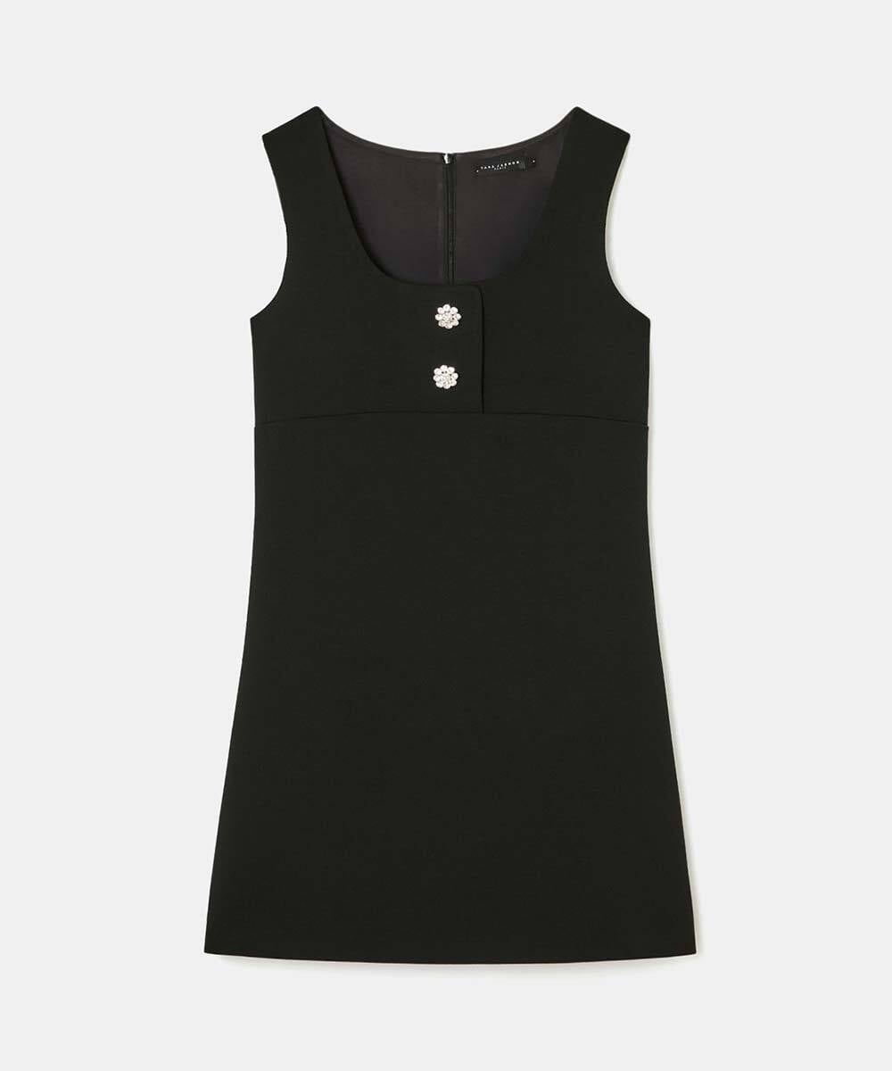 VZEAD22550 TARA JARMON(タラ ジャーモン) ヘビークレープドレス ブラック