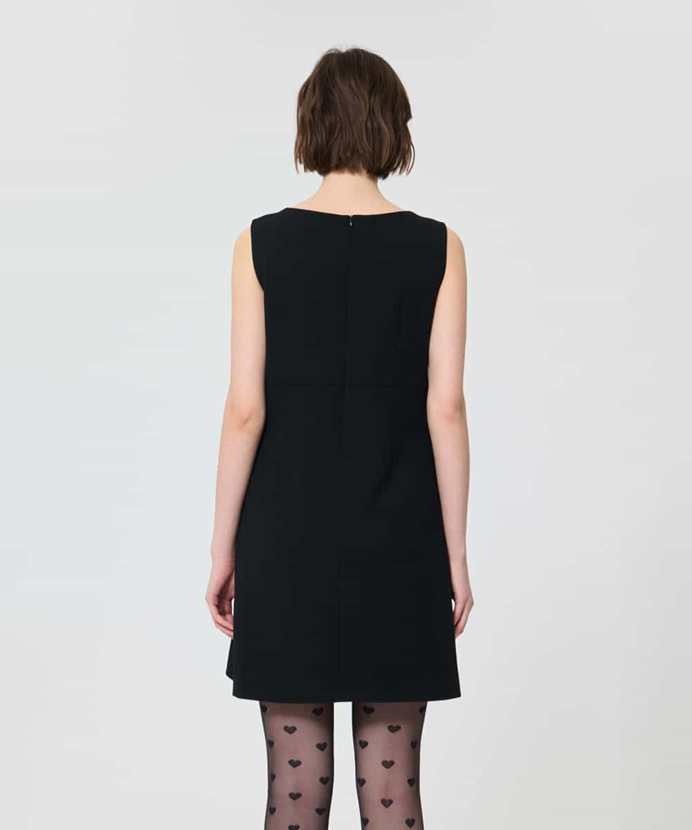 VZEAD22550 TARA JARMON(タラ ジャーモン) ヘビークレープドレス ブラック