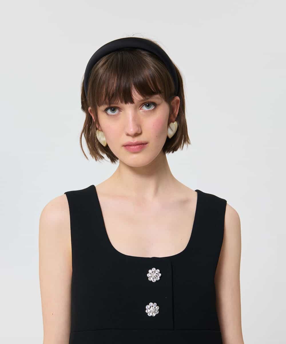 VZEAD22550 TARA JARMON(タラ ジャーモン) ヘビークレープドレス ブラック