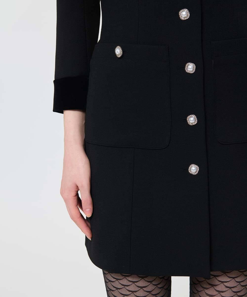 VZEAD23630 TARA JARMON(タラ ジャーモン) ヘビークレープドレス ブラック