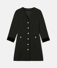 VZEAD23630 TARA JARMON(タラ ジャーモン) ヘビークレープドレス ブラック