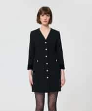 VZEAD23630 TARA JARMON(タラ ジャーモン) ヘビークレープドレス ブラック