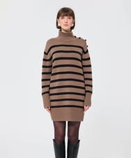 VZEAD24480 TARA JARMON(タラ ジャーモン) ミックスコンパクトニットドレス ベージュ