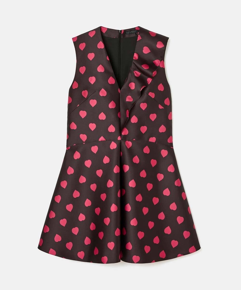 VZEAD26610 TARA JARMON(タラ ジャーモン) ポルカハートサテンドレス ブラック