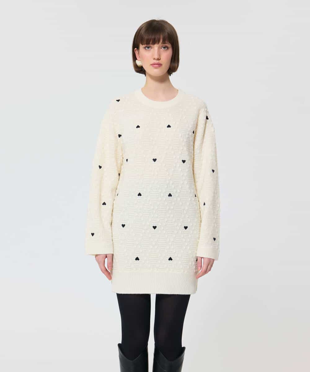 VZEAD27600 TARA JARMON(タラ ジャーモン) メリノウールニットドレス エクリュ