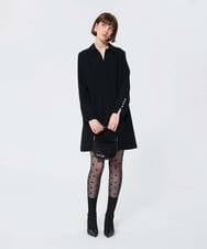 VZEAD28460 TARA JARMON(タラ ジャーモン) クレープドレス ブラック