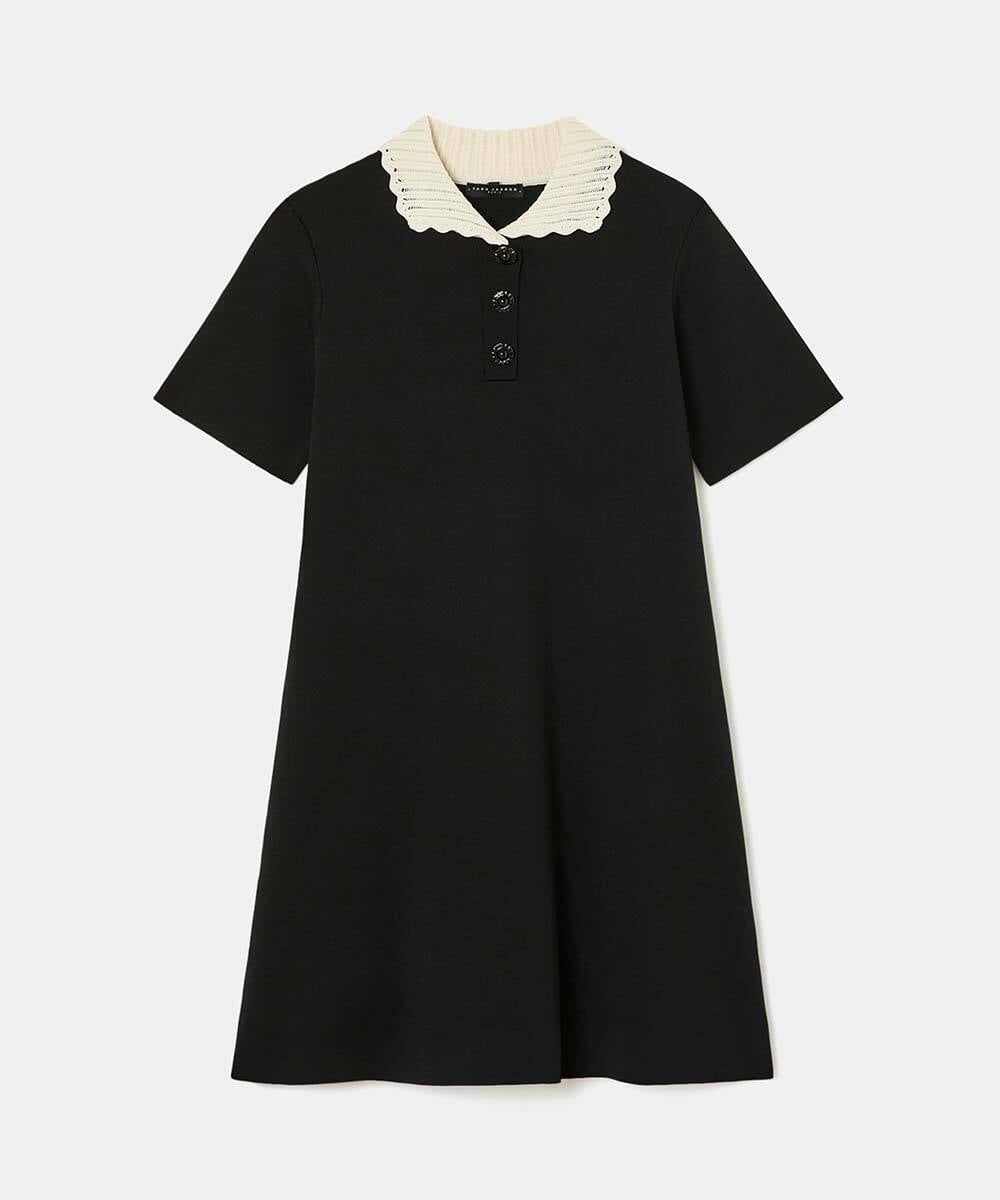 VZEAD29470 TARA JARMON(タラ ジャーモン) ヘビーヴィスコースニットドレス ブラック