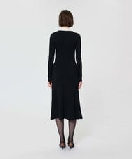 VZEAD30550 TARA JARMON(タラ ジャーモン) リブヴィスコースニットドレス ブラック