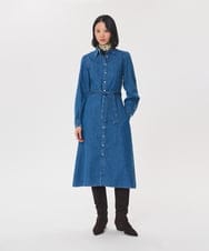 VZEAG02480 TARA JARMON(タラ ジャーモン) ライトウォッシュドデニムドレス ブルーデニム