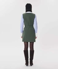 VZEAG08500 TARA JARMON(タラ ジャーモン) ミニマルラインダブルクロスドレス カーキ