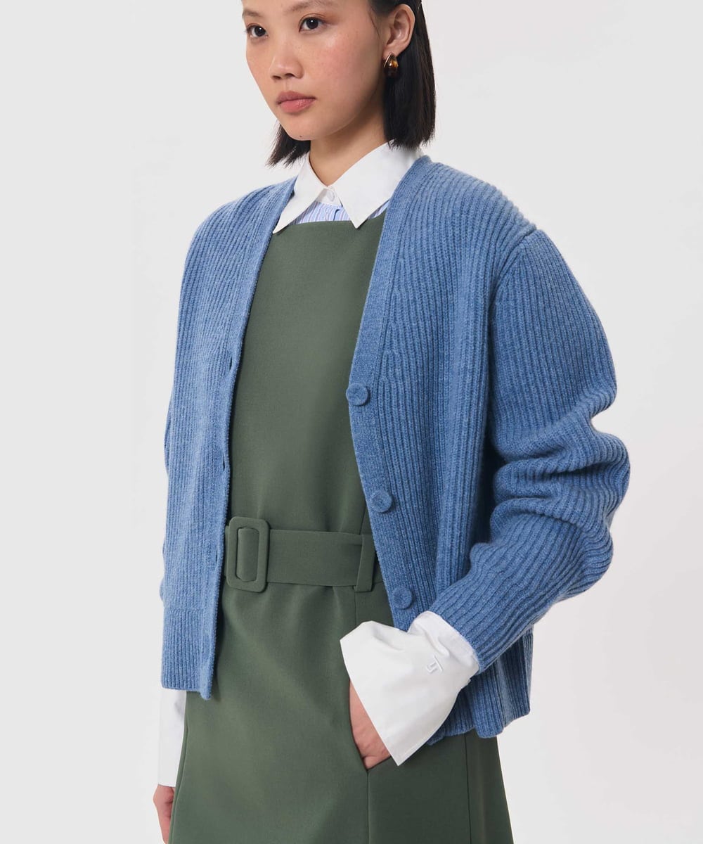 VZEAG08500 TARA JARMON(タラ ジャーモン) ミニマルラインダブルクロスドレス カーキ