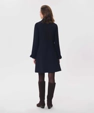 VZEAG13480 TARA JARMON(タラ ジャーモン) フリルディテールクレープドレス ミッドナイトブルー