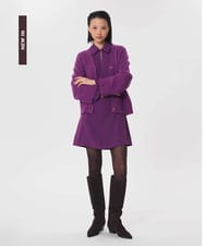 VZEAG13480 TARA JARMON(タラ ジャーモン) フリルディテールクレープドレス パープル
