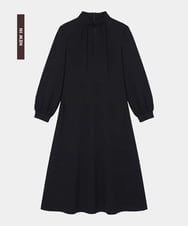 VZEAG14520 TARA JARMON(タラ ジャーモン) ツイストネックミディドレス ブラック