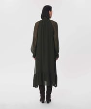 VZEAG18730 TARA JARMON(タラ ジャーモン) シアークレープギャザードレス カーキ