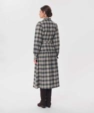 VZEAG19540 TARA JARMON(タラ ジャーモン) グリーンブラッシュドチェックドレス カーキ